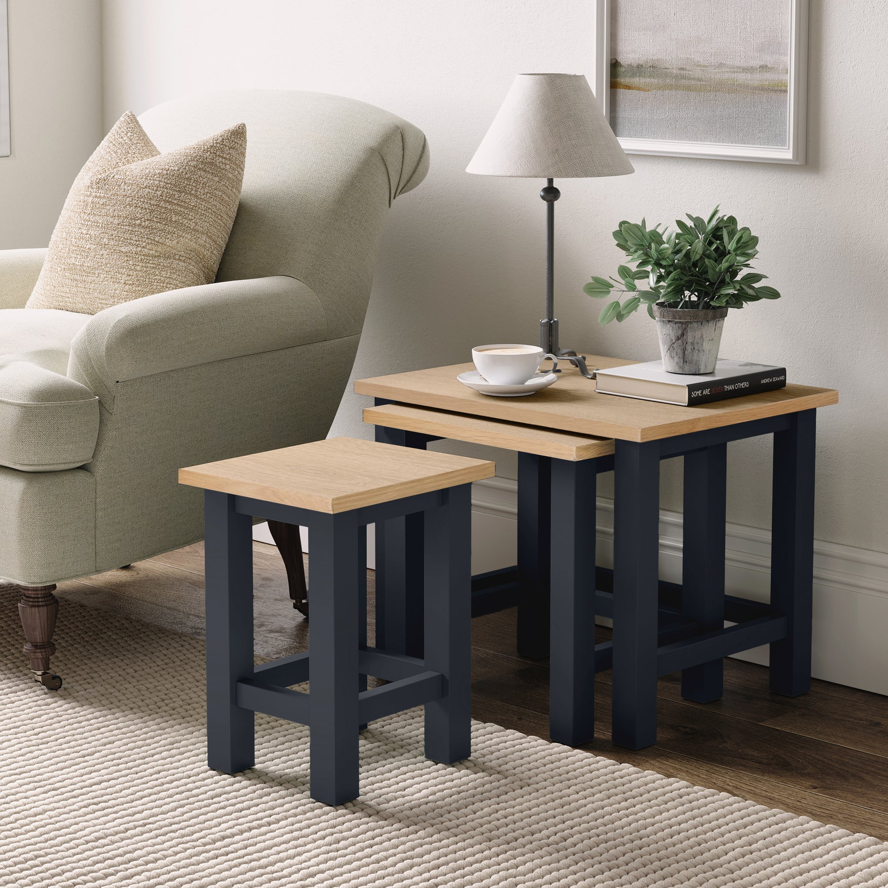 Farrow Charcoal Nest of 3 Tables from Roseland Furniture