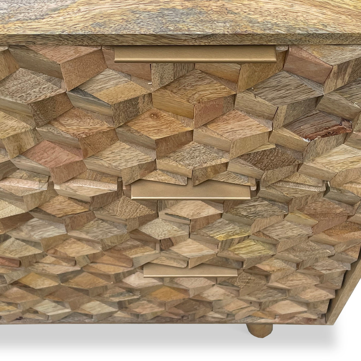 Enzo Geometric Mango Wood 4 Drawer Chest