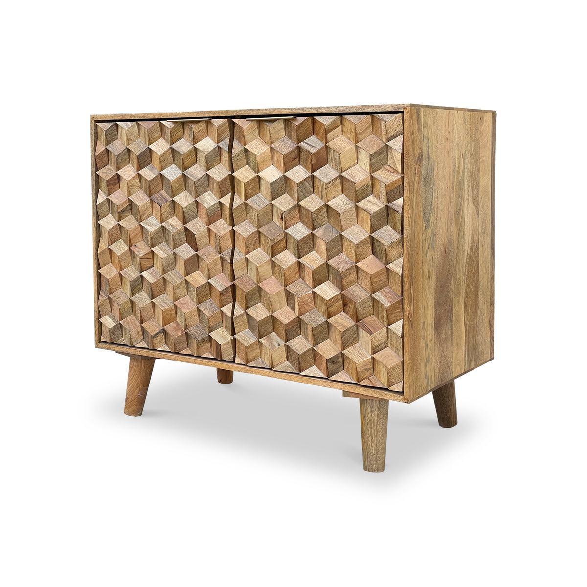 Enzo Geometric Mango Wood 2 Door Sideboard from Roseland Furniture