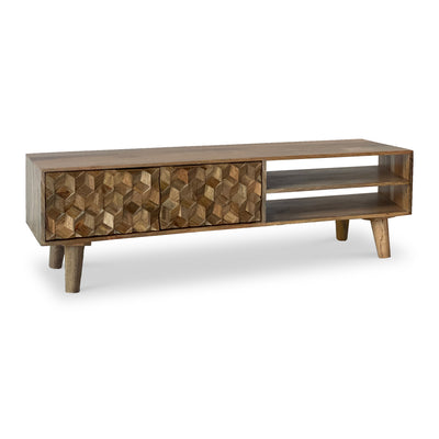 Enzo Geometric Mango Wood Large TV Unit