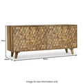 Enzo Geometric Mango Wood 4 Door Extra Large Sideboard Cabinet for living room