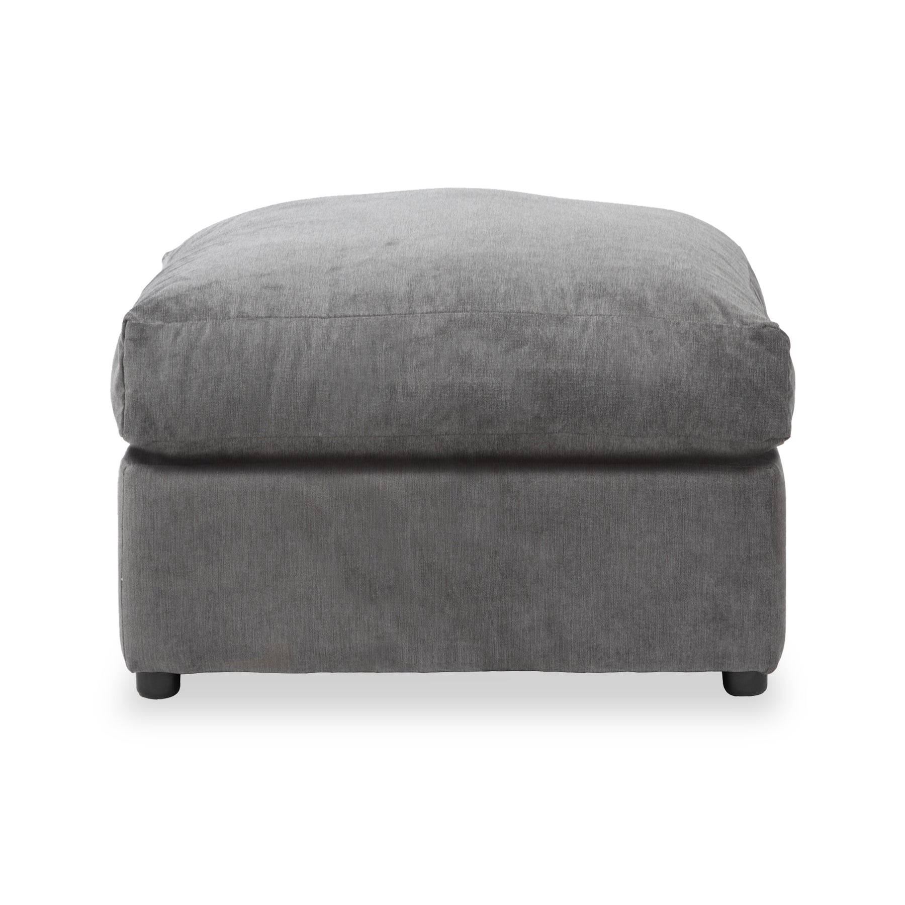 Fernley-chenille-footstool-pewter from Roseland Furniture