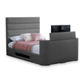 Dunchurch Faux Linen TV Bed in Dark Grey by Roseland Furniture