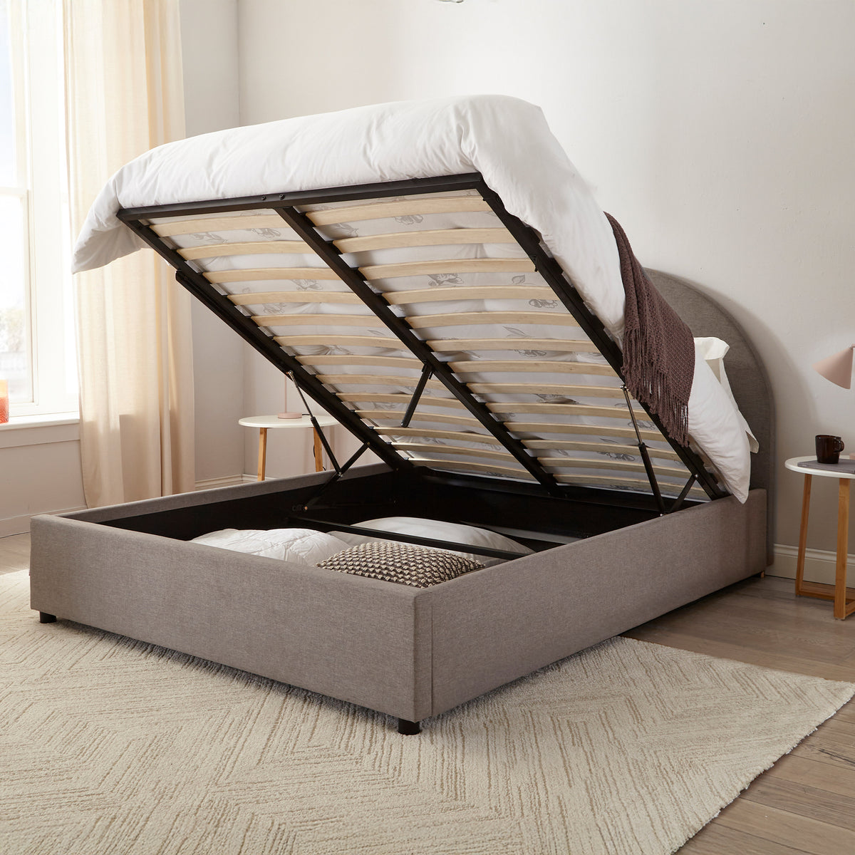 Hounslow Half Circle Ottoman Storage Bed Frame from Roseland Furniture