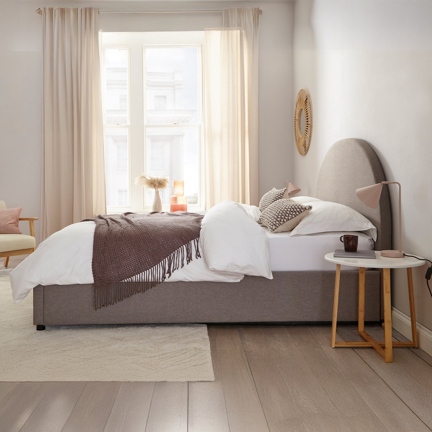 Hounslow Half Circle Ottoman Storage Bed Frame from Roseland Furniture