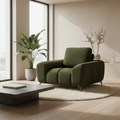 Noelle Deep Green Textured Fabric Armchair from Roseland Furniture