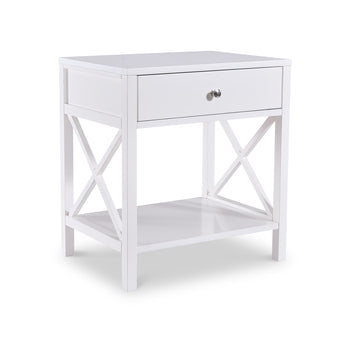 Leighton White 1 Drawer Bedside Table
