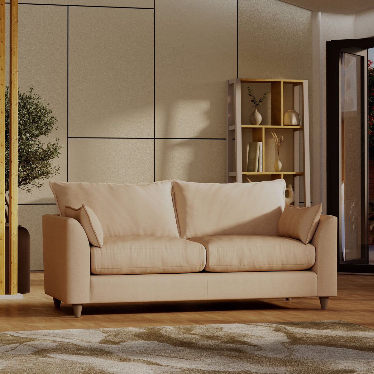 Munro 3 Seater Sofa Cream from Roseland Furniture