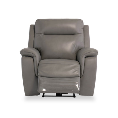Walter Grey Leather Electric Reclining Armchair
