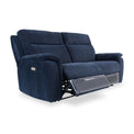 Weston Blue Fabric Electric Reclining 3 Seater Settee