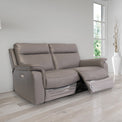 Walter Grey Leather Electric Reclining 3 Seater Couch for living room
