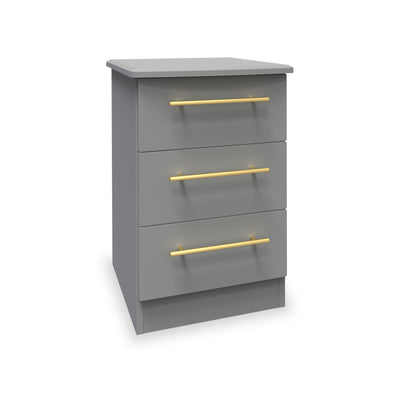 Bramham Grey 3 Drawer Bedside