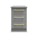 Bramham Grey 3 Drawer Bedside from Roseland