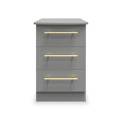 Bramham Grey 3 Drawer Bedside