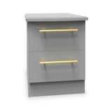 Bramham Grey 2 Drawer Bedside from Roseland Furniture