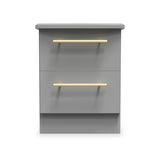 Bramham Grey 2 Drawer Bedside from Roseland Furniture
