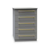 Bramham Grey 5 Drawer Chest from Roseland Furniture