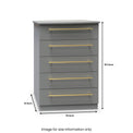 Bramham Grey 5 Drawer Chest dimensions
