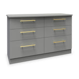 Bramham Grey 6 Drawer Wide Chest from Roseland