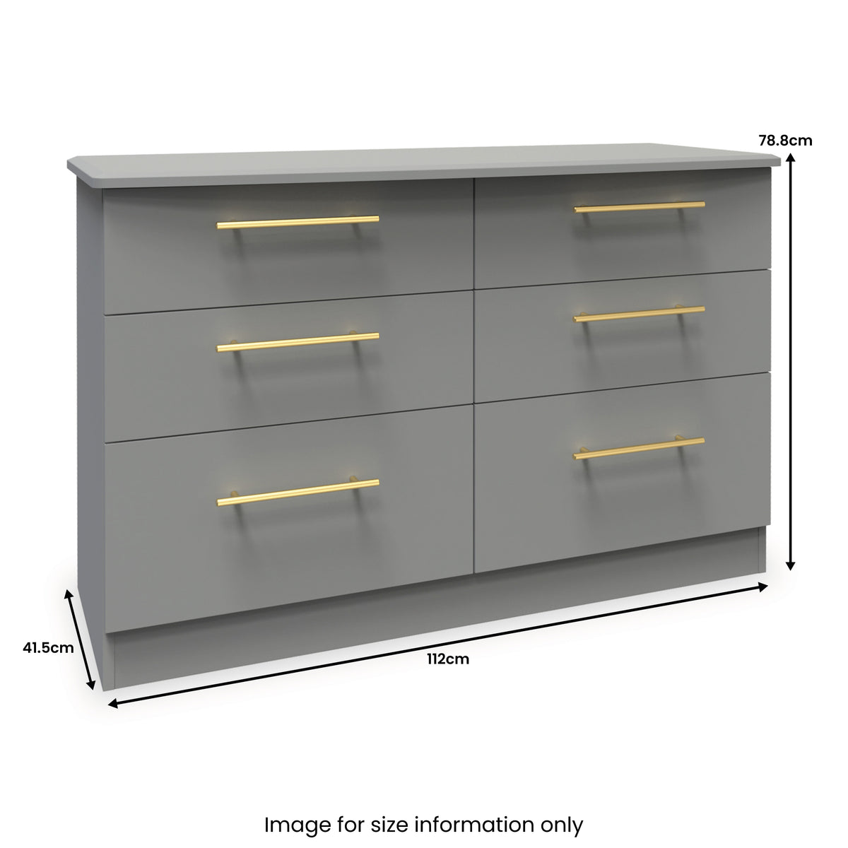 Bramham Grey 6 Drawer Wide Chest from Roseland