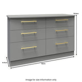 Bramham Grey 6 Drawer Wide Chest from Roseland