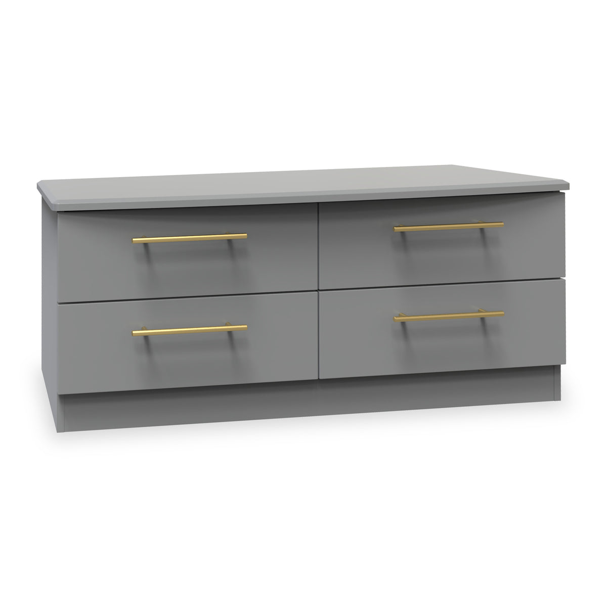 Bramham Grey 4 Drawer Low Storage Unit from Roseland Furniture