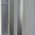 Bramham Grey Tall 4 Door 2 Mirror Wardrobe by Roseland Furniture