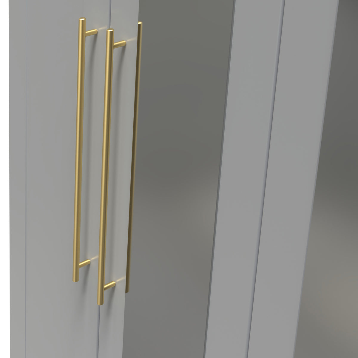 Bramham Grey Tall 4 Door 2 Mirror Wardrobe by Roseland Furniture