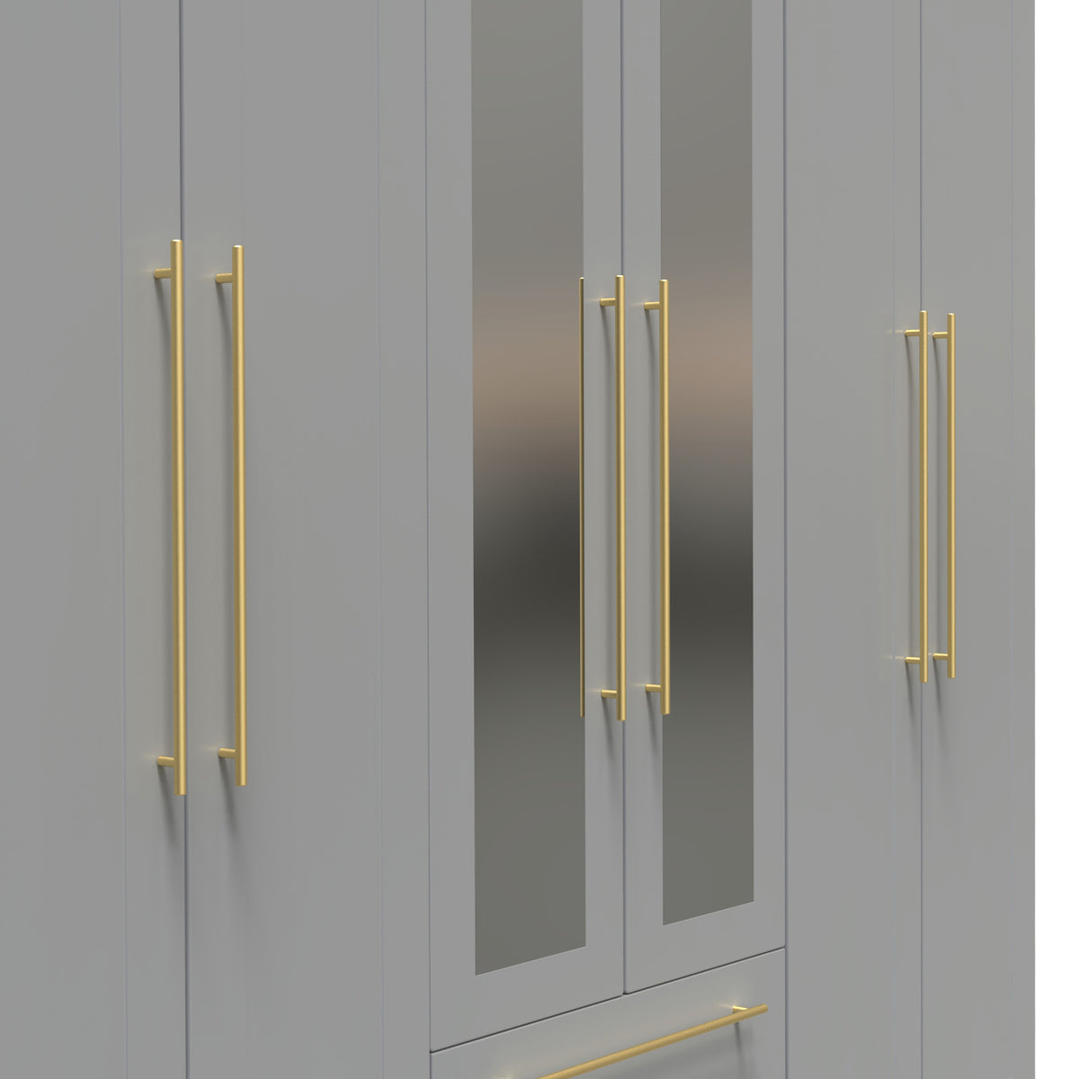Bramham Grey Tall 6 Door 2 Mirror Wardrobe