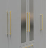 Bramham Grey Tall 6 Door 2 Mirror Wardrobe