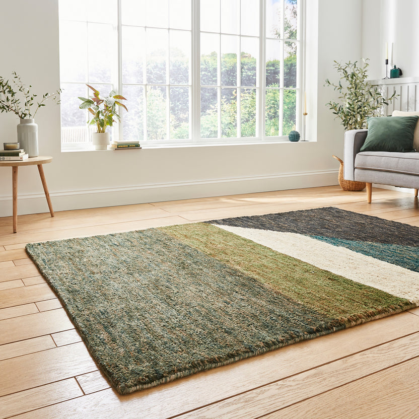 Franklin Natural Hemp Multicoloured Abstract Rectangle Rug for Living Room or Bedroom Roseland