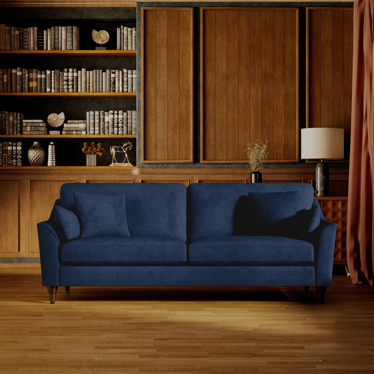Charice Navy 3 Seater Sofa from Roseland Furniture
