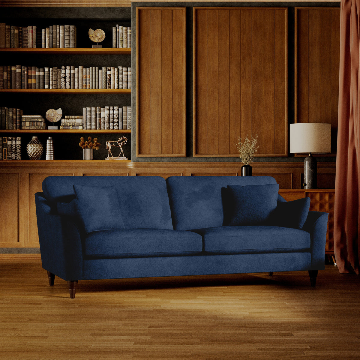 Charice Navy 3 Seater Sofa from Roseland Furniture