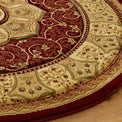 Holden Red Oriental Stain Resistant Circular Rug