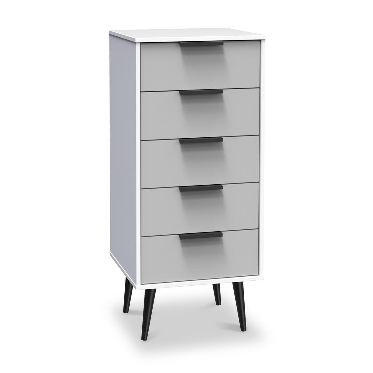 Asher White and Grey Tallboy Chest of Drawers from Roseland Furniture