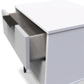 Asher White and Grey 2 Drawer Bedside Table