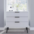 Asher White and Grey 3 Drawer Storage Chest for bedroom