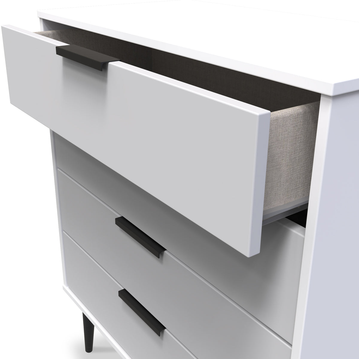 Asher White and Grey 4 Drawer Storage Chest from Roseland Furniture