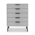 Asher White and Grey 5 Drawer Storage Chest from Roseland Furniture