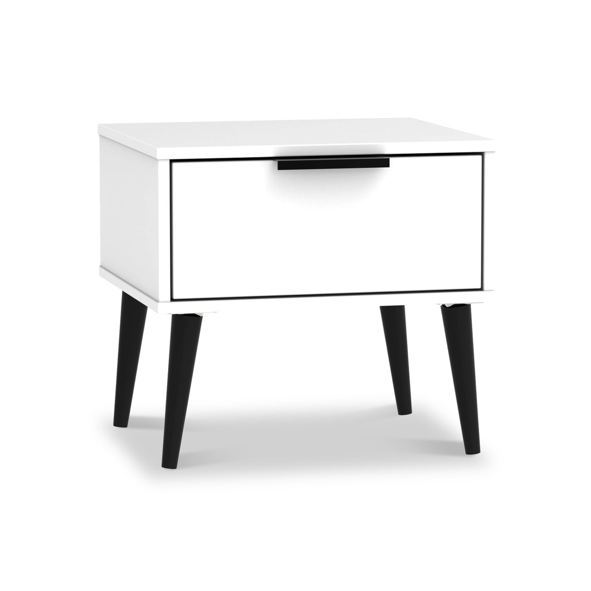 Asher White 1 Drawer Bedside Table from Roseland