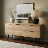 Asher Light Oak 2 Drawer 2 Door Wide Sideboard from Roseland Furniture