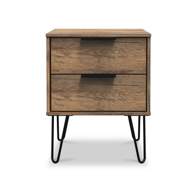 Moreno Rustic Oak 2 Drawer Bedside