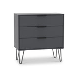 Moreno Graphite Grey 3 Drawer Chest with hairpin legs from Roseland furniture