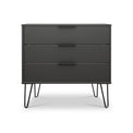 Moreno Graphite Grey 3 Drawer Chest with hairpin legs from Roseland furniture