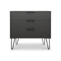 Moreno Graphite Grey 3 Drawer Chest with hairpin legs from Roseland furniture
