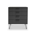 Moreno Graphite Grey 4 Drawer Chest with hairpin legs from Roseland furniture