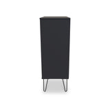 Moreno Graphite Grey 5 Drawer Chest with hairpin legs