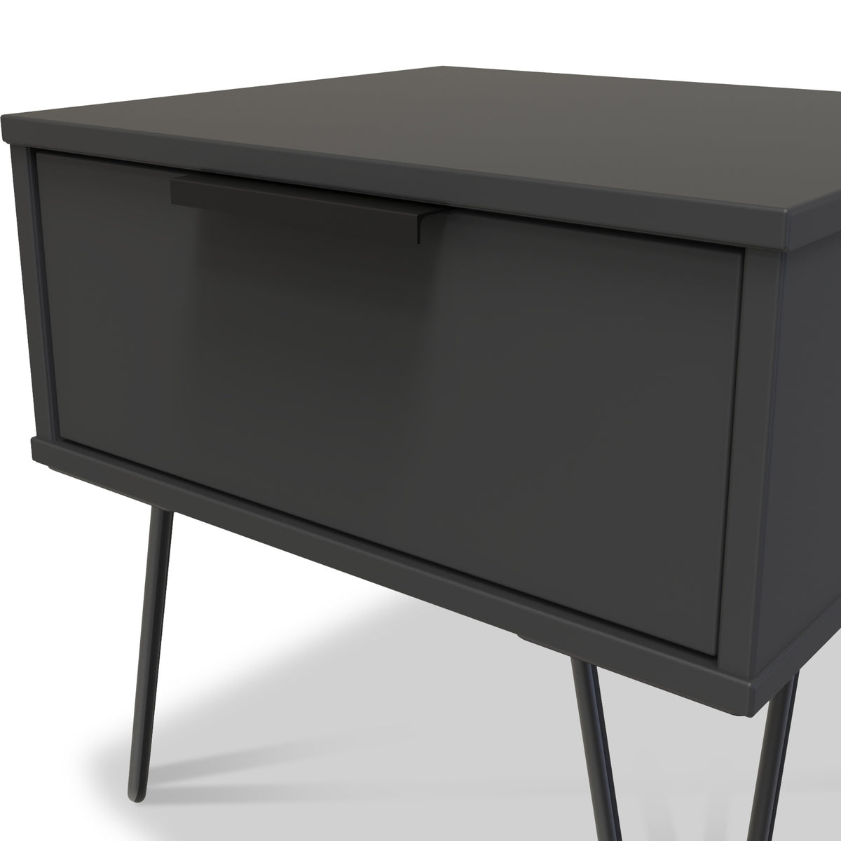 Moreno Charcoal Grey 1 Drawer Bedside Table by Roseland Furniture