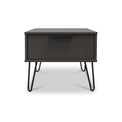 Moreno Graphite Grey 1 Drawer Sofa Side Lamp Table with Hairpin Legs from Roseland furniture