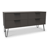 Moreno Graphite Grey 4 Drawer Low Storage Chest